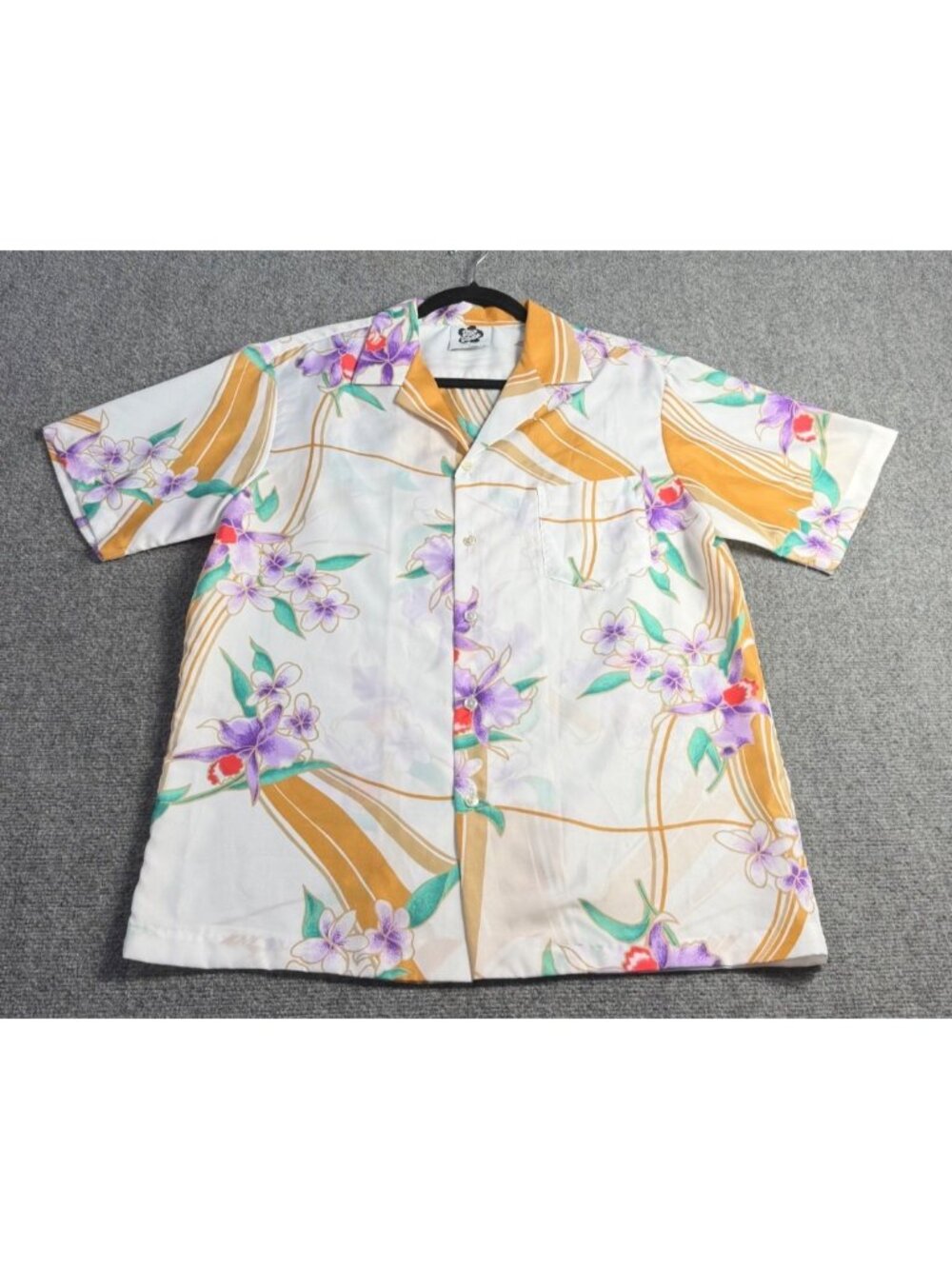 Hilo Hattie Mens Hawaiian Shirt Large Floral  Short Sleeve Polyester